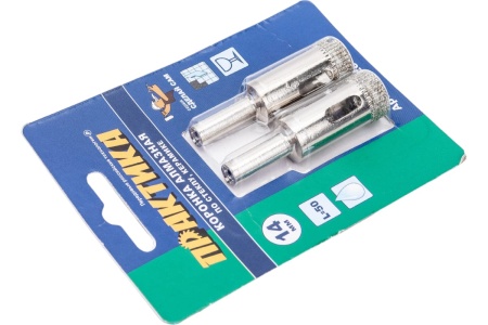 Коронка алмазная по стеклу и керамике (2 шт; 14 мм) ПРАКТИКА 777-260