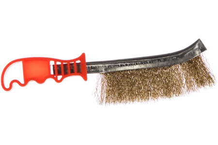 Корщетка с изогнутой пластиковой ручкой FIT IT латунная, тип В 38411