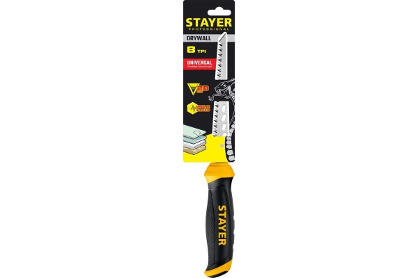 Выкружная ножовка по гипсокартону STAYER Drywall 160 мм 15173_z02