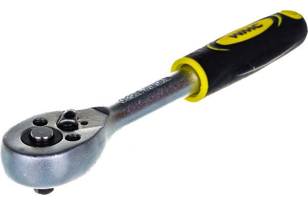 Трещотка WMC TOOLS реверсивная, с резиновой ручкой, 1/4''(L-155мм,24зуб.) 48822 80224