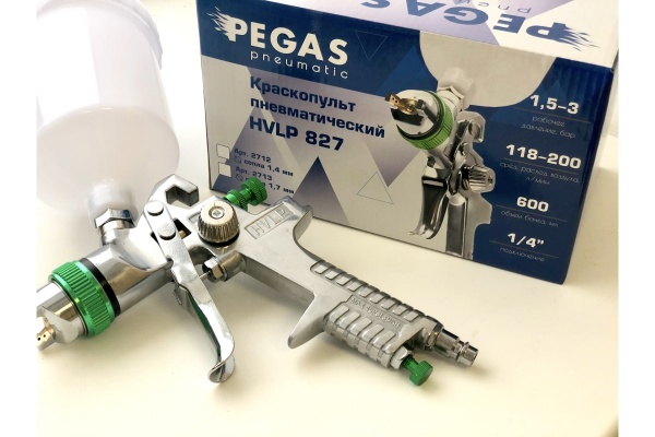 Краскопульт Pegas pneumatic HVLP827 сопло 1.4 мм 2712