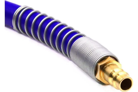 Шланг пневматический армированный (5 м, 8х14 мм, быстросъем Rapid M+F латунь, 10-16 бар, синий) HQ-mech HQ-AH10-514BLUE