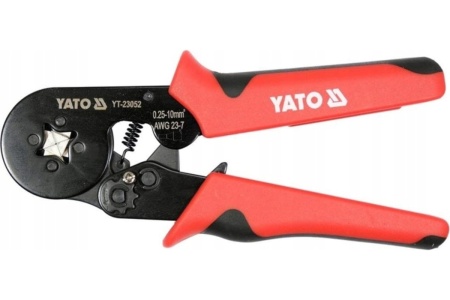 Клещи для опрессовки гильзовых разъемов YATO на проводах 0,25-10 мм2, 1200 шт. гильзовых разъемов YT-23052
