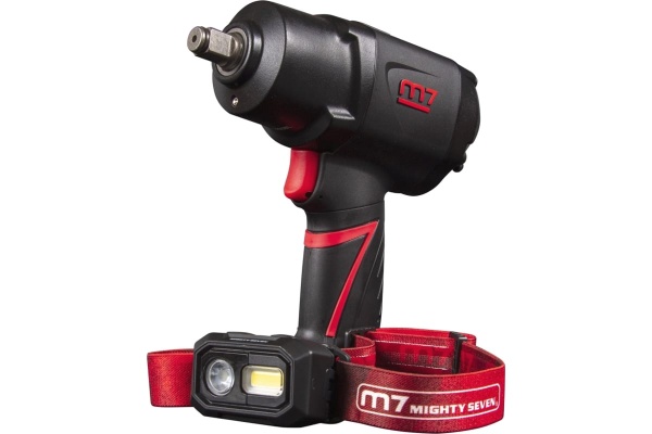 Пневматический ударный гайковерт MIGHTY SEVEN 1/2", 1627 Нм, в комплекте налобный фонарь NC-4255QL