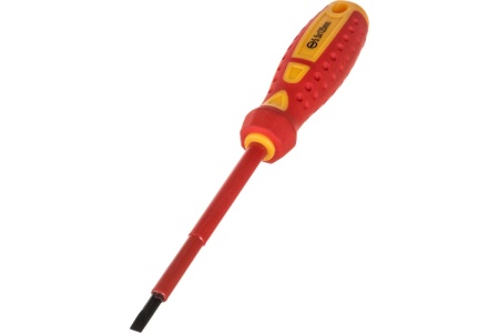 Шлицевая диэлектрическая отвертка Ladina GREPP SL5,5х125 мм, CrV, двухкомпонентная рукоятка 202-028