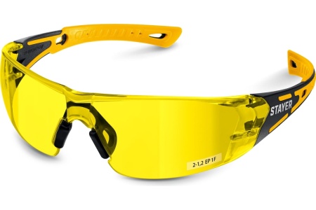 Защитные очки STAYER Mx-9 желтые, двухкомпонентные дужки, открытого типа 110491