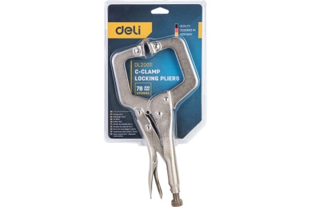 Зажимные клещи DELI С-образные, с фиксатором DL20011 98277