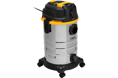 Строительный пылесос Denzel rvc30, 1400 вт, бак 30 л, шланг 3 м, розетка с автосинхр 28203