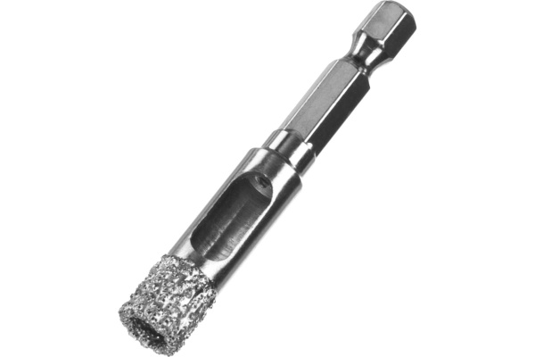 Вакуумное алмазное трубчатое сверло по керамограниту ЗУБР Профессионал HEX 1/4", 10 мм, для дрели 29865-10