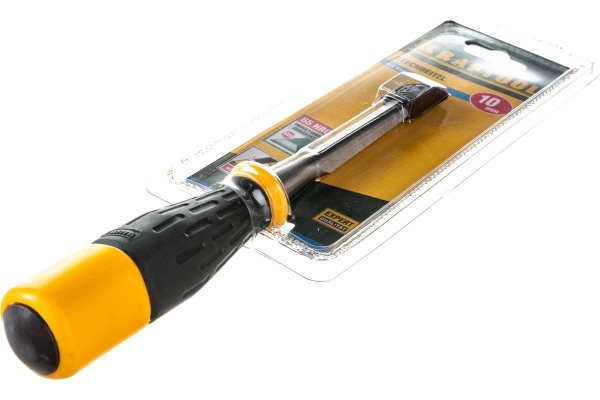 Стамеска, упрочненное полотно, ударопрочная двухкомпонентная ручка, стальной затыльник для ударных работ, 10мм KRAFTOOL EXPERT 1815-10_z01