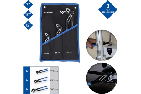 Набор переставных сантехнических клещей Brilliant Tools 7, 10, 12 дюймов 3 шт.  BT064910