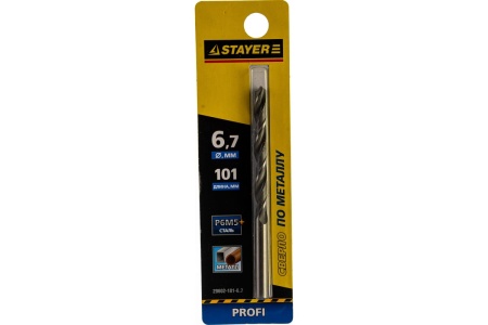 Сверло "PROFI" (6.6х101х63 мм) по металлу STAYER 29602-101-6.6