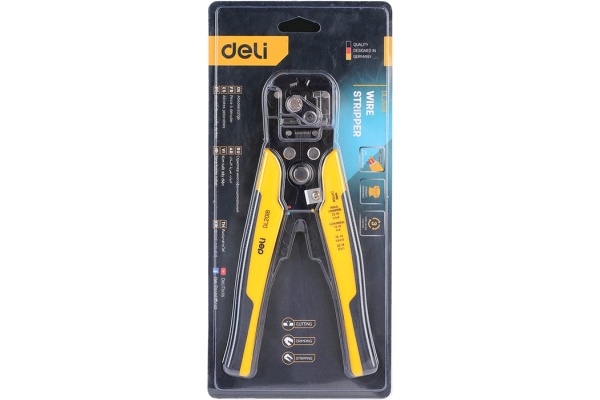 Инструмент DELI dl2018 многофункциональный для зачистки проводов (стриппер) 3-в-1 175мм (диапазон зачистки 0,6-2,6 мм, возвратная пружина) 123283