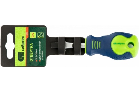 Отвертка, SL6 х 38 мм CrV, 2-х компонентная рукоятка СИБРТЕХ 11853