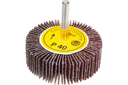 Круг шлифовальный лепестковый на шпильке (60х20х6 мм; P40) Русский Мастер РМ-53265