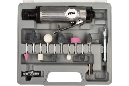 Прямая пневмошлифмашина с набором Foxweld AERO 15 предметов 5759