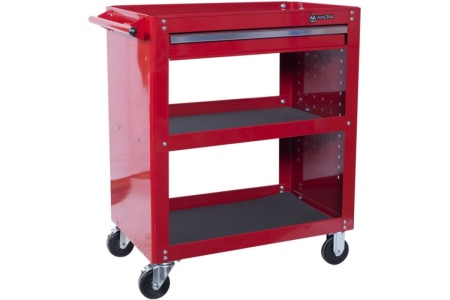 Открытая тележка, 3 полки и ящик, красная МАСТАК 520-01580R