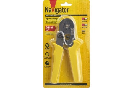 Пресс-клещи Navigator NHT-Pkv01-D-6 для втулочных, 6 мм2 80366