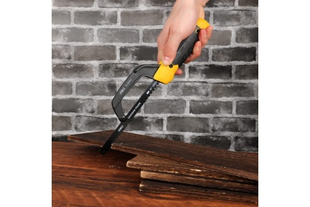 Ножовка-ручка по металлу DELI DL353112 300мм (полотно 250мм, алюминиевый корпус, прорезиненная рукоять) 123656