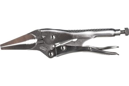 Ручной зажим Зубр Эксперт с удлиненными губками из кованой Cr-V стали для мест с ограниченным доступом 225 мм 22511-22