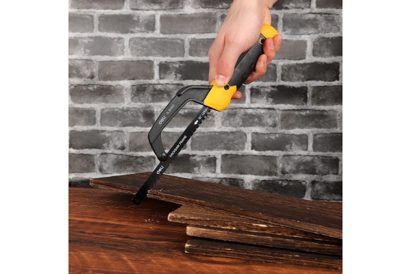 Ножовка-ручка по металлу DELI DL353112 300мм (полотно 250мм, алюминиевый корпус, прорезиненная рукоять) 123656