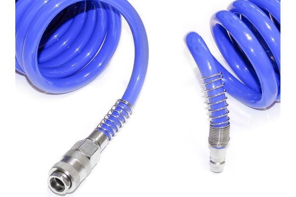 Шланг спиральный полиуретановый с быстроразъёмными соединениями 12x8 мм, 15 м PI TOOLS 6873