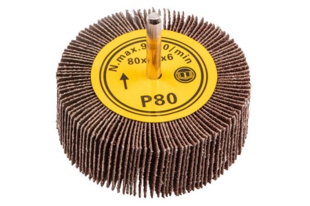 Круг шлифовальный лепестковый радиальный (80x30х6 мм; K80) для дрели GRAPHITE 55H762