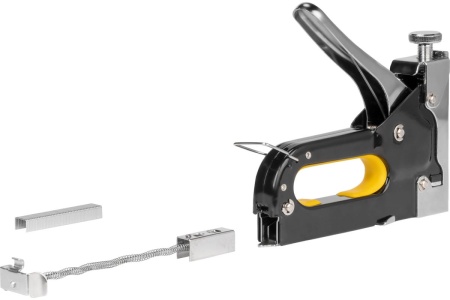 Ручной степлер Kolner KHSG 4-14R 40шт с регулировкой усилия, скобы П4-14мм, U10-12мм, гвозди Т кн4-14рхсг
