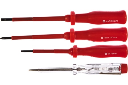 Набор диэлектрических отверток 3 предмета с тестером AV Steel AV-495103