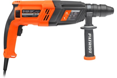 Перфоратор PATRIOT RH 243Q SDS+, мощность 770 Вт, 2.6 Дж, 3 режима работы, быстросменный патрон QCC, макс.диаметр 24 мм, глубиномер, кейс 140301344