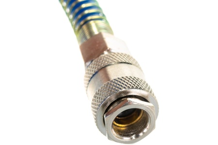 Шланг спиральный синий с быстросъемными соединениями профессиональный (10 м; 20 бар; 8х12 мм) Pegas pneumatic 4912