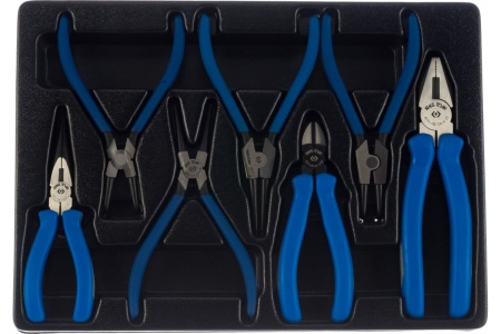 Набор съемников стопорных колец, плоскогубцев и бокорезов KING TONY 7 предметов 9-40207GP