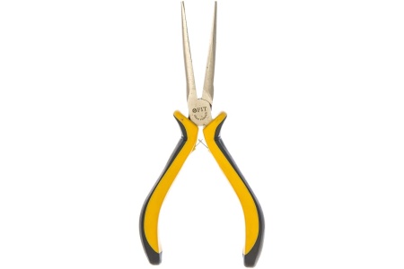 Тонконосы мини удлиненные, никелированное покрытие, черно-желтые мягкие ручки, 150 мм FIT HQ Профи 51636