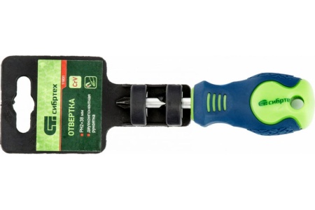 Отвертка, PH2 х 38 мм, CrV, 2-х компонентная рукоятка СИБРТЕХ 11831 Отвертка, PH2 х 38 мм, CrV, 2-х компонентная рукоятка СИБРТЕХ 11831