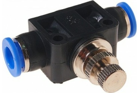 Фитинг для пластиковых трубок с металлическим регулятором (8x8 мм) ROCKFORCE RF-SPA08