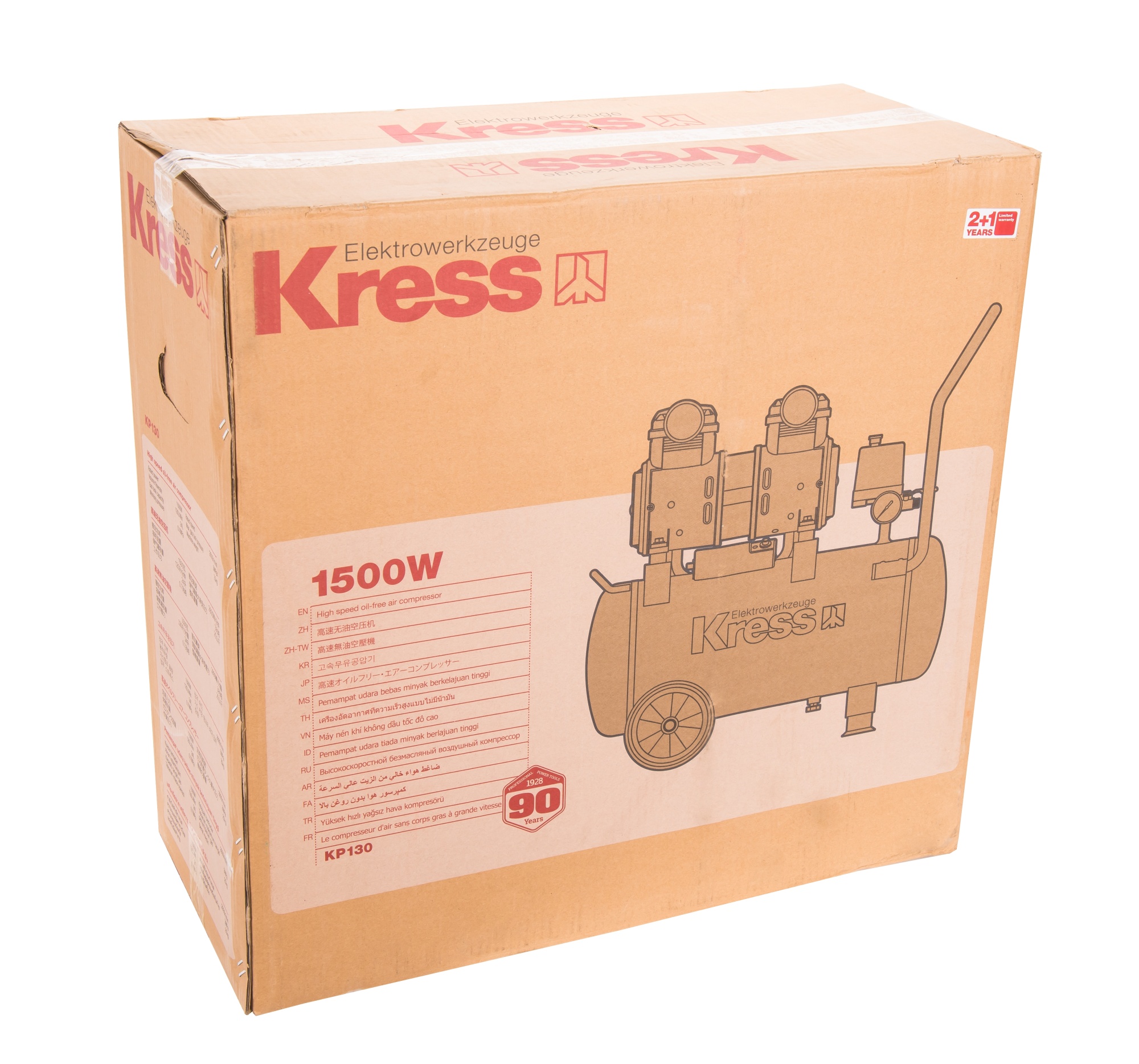 Компрессор воздушный безмаслянный KRESS KP130, 1500 Вт, 24л.