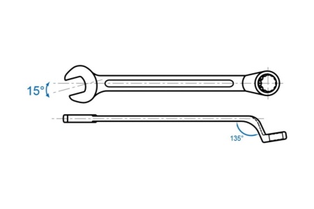 Комбинированный ключ 32мм, 45град KING TONY 1063-32