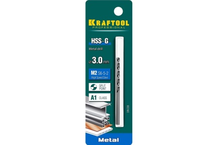 Сверло по металлу HSS-G сталь М2 (3х61 мм) Kraftool 29651-3