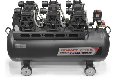Компрессор Парма K-4500/100БМ безмасляный 3*1500 Вт, 100л, 711 л/м 02.014.00009