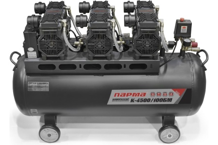 Компрессор Парма K-4500/100БМ безмасляный 3*1500 Вт, 100л, 711 л/м 02.014.00009