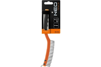 Проволочная щетка NEO Tools стальная проволока, 3х19 рядов со скребком 39-012