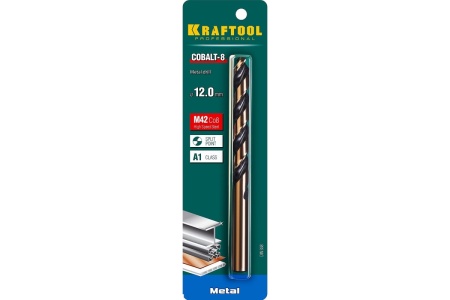 Сверло по металлу COBALT HSS-Co 8% сталь М42 (12х151 мм) Kraftool 29656-12