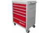 Инструментальная тележка THORVIK ТТ6GR-R 6-ти полочная, серая с красными ящиками 53402