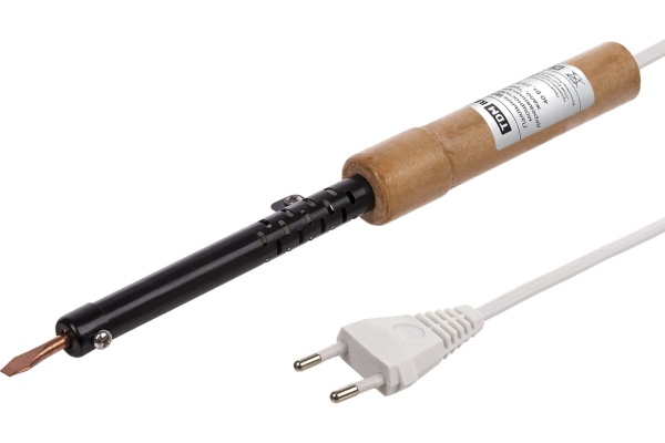 Паяльник TDM ПД-40, ЭПСН, мощность 40 Вт, 230 В, деревянная ручка, плоское жало, Гранит SQ1025-0402