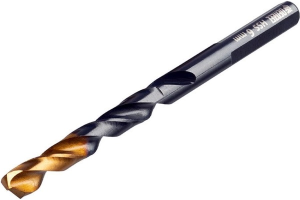 Сверло по металлу Golden Tip 6 мм, HSS-Tin, 10 шт, DIN 338 Denzel 717215