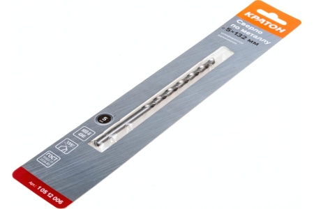 Сверло по металлу шлифованное удлиненное (5x132 мм) Кратон 1 05 12 006