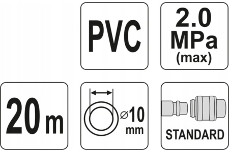 Шланг PVC 10 мм, 20 м YATO YT-24225
