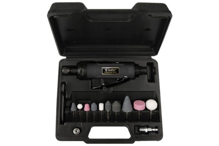 Прямая зачистная машинка с набором шарошек AmPro A6313