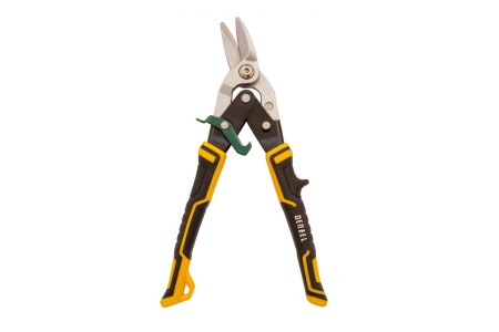 Ножницы по металлу Denzel 270мм, прямой и правый рез, сталь-СrMo, трехкомп.рук-ки 78371