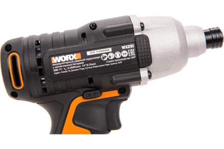 Ударный аккумуляторный винтоверт WORX 20 В, 1х2Ач, кейс WX291